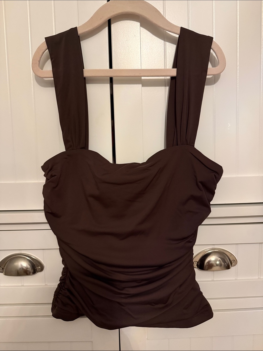 White Fox Brown Fitted Top
